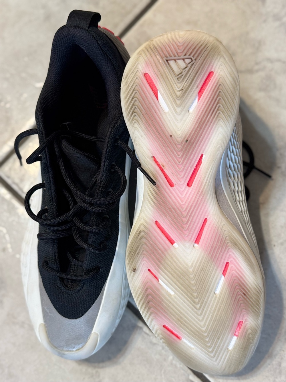 Adidas AE 1 low, Black and White Basketball Sneakers - Picture 2 of 4